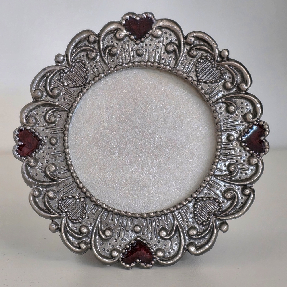 Papyrus Ornate Pewter & Enamel Heart Design Picture Frame